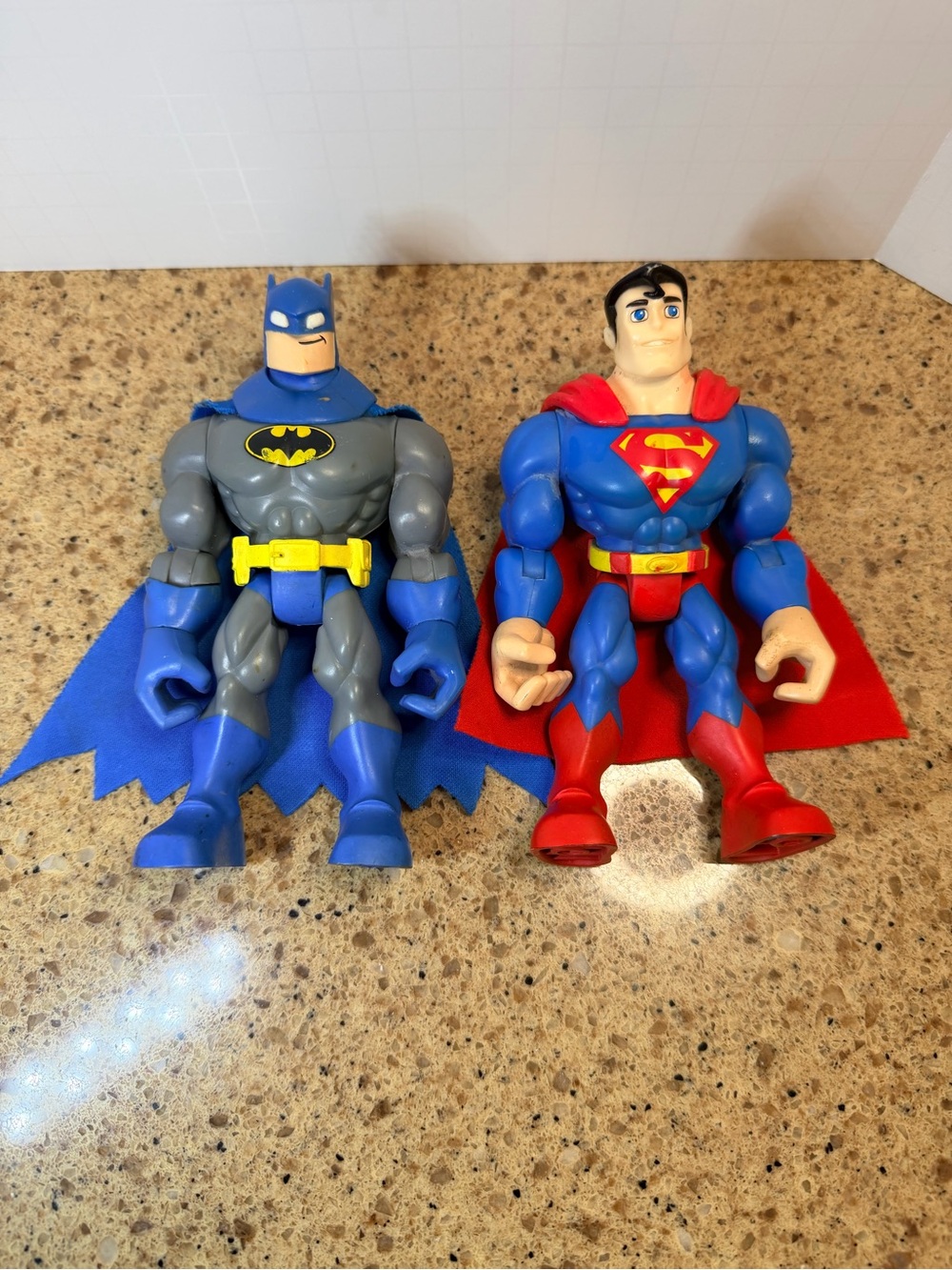 DC Batman & Superman Mixed Lot 6inch Chunky Figures with Cloth Capes